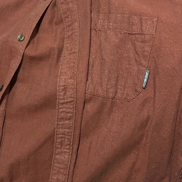 Eddie Bauer Men’s Classic Fit Long Sleeve Button Down Maroon/Red Shirt XL - Picture 3 of 4